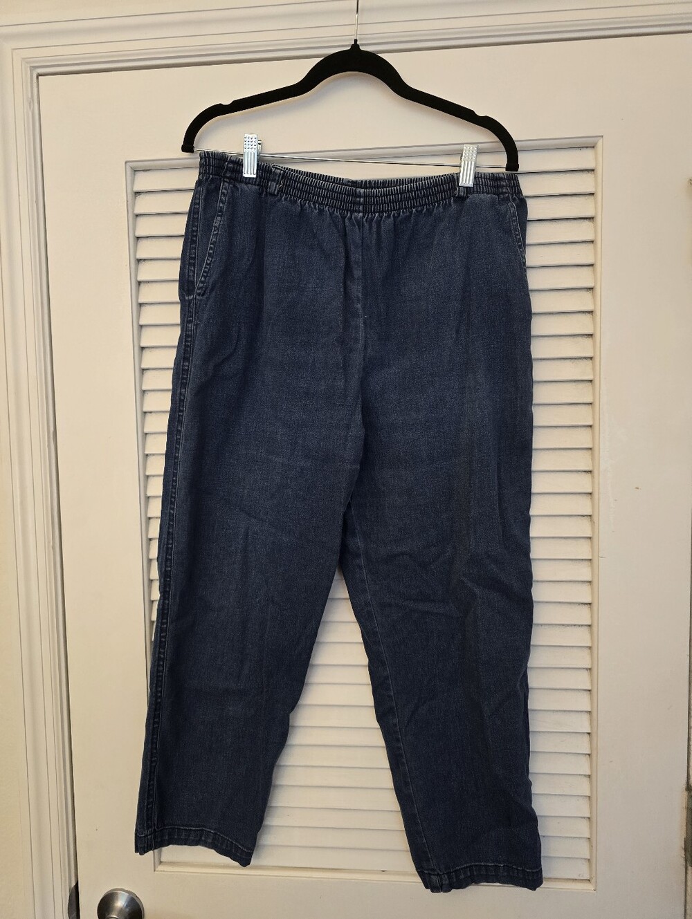 Alfred Dunner Women's Elastic Pull On Denim Pants Size 12 Large